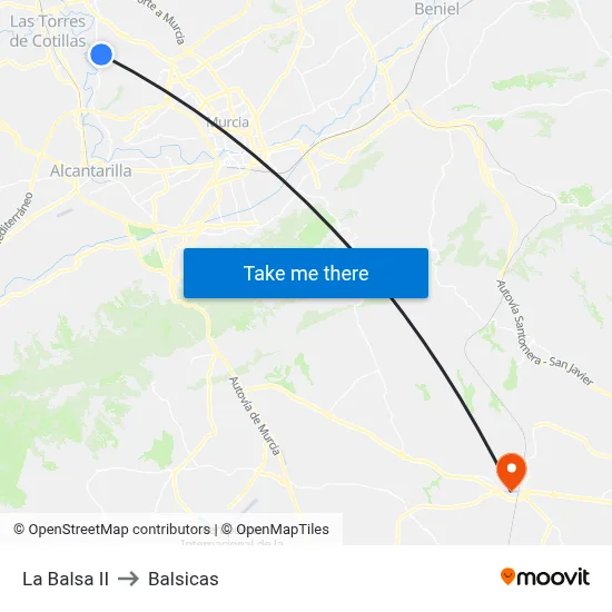 La Balsa II to Balsicas map