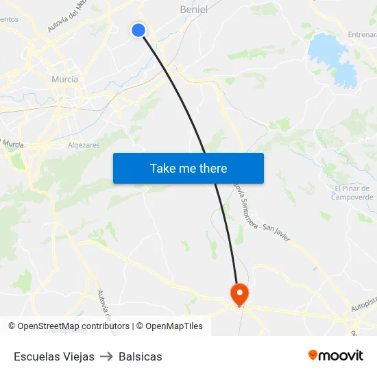 Escuelas Viejas to Balsicas map