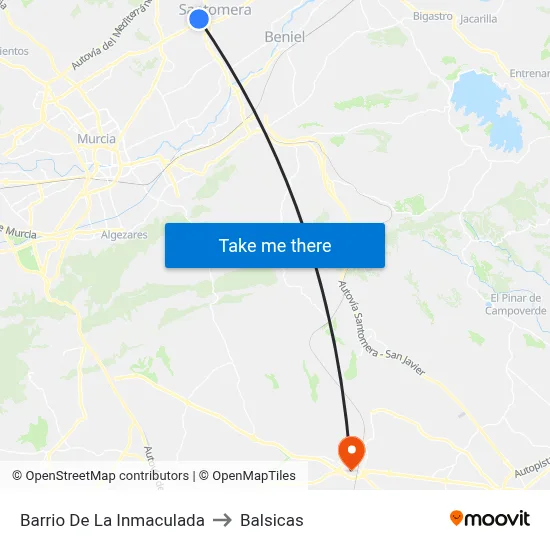 Barrio De La Inmaculada to Balsicas map