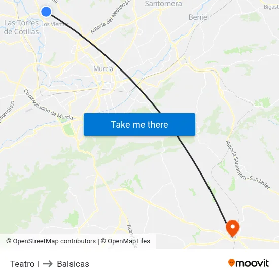 Teatro I to Balsicas map