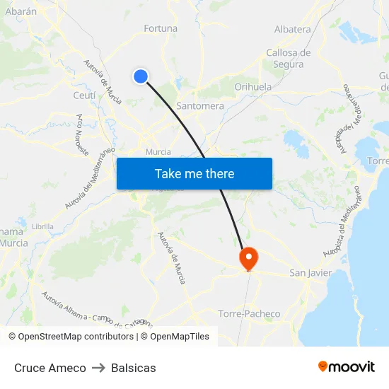 Cruce Ameco to Balsicas map