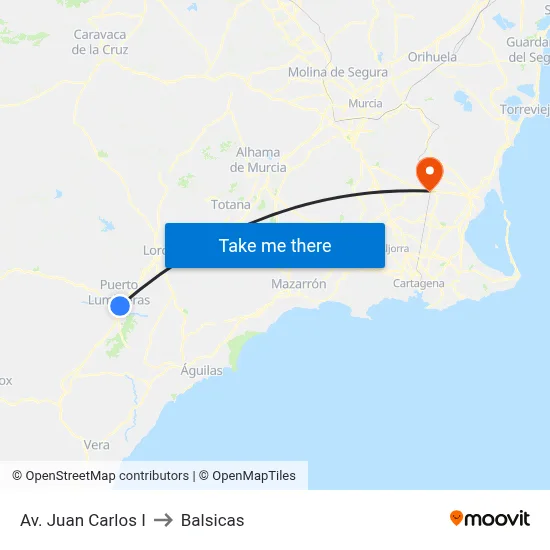 Av. Juan Carlos I to Balsicas map