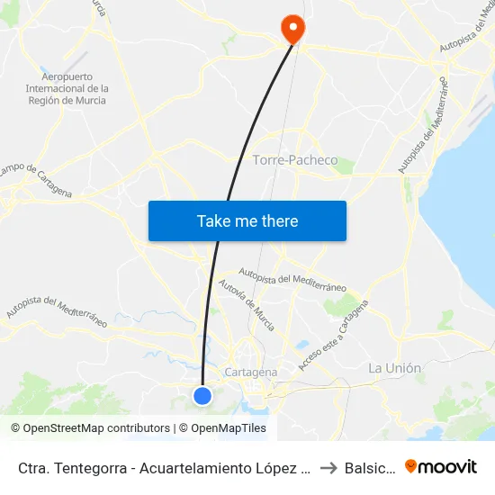 Ctra. Tentegorra - Acuartelamiento López Pinto to Balsicas map