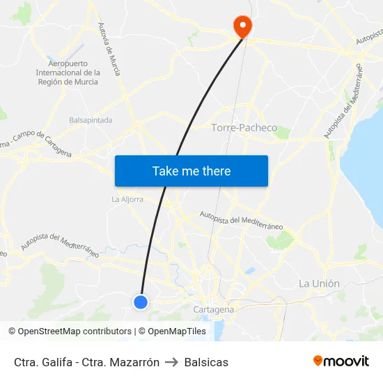 Ctra. Galifa - Ctra. Mazarrón to Balsicas map