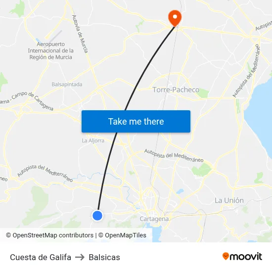 Cuesta de Galifa to Balsicas map