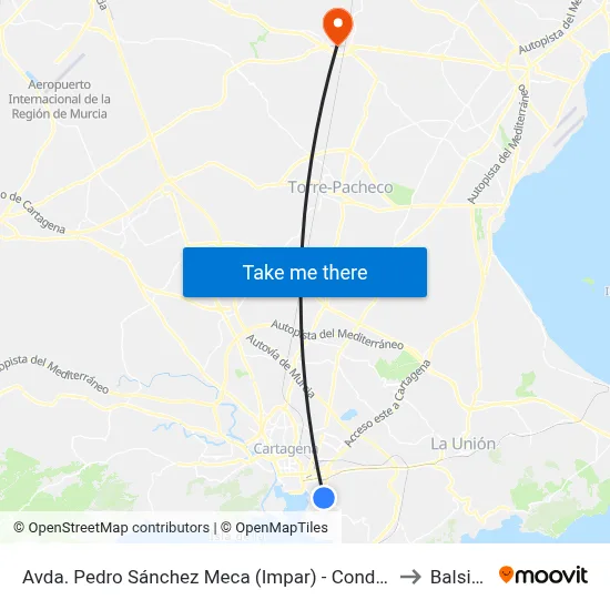 Avda. Pedro Sánchez Meca (Impar) - Conde de Ricla to Balsicas map
