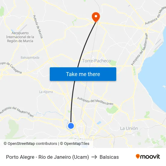 Porto Alegre - Río de Janeiro (Ucam) to Balsicas map