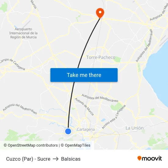 Cuzco (Par) - Sucre to Balsicas map