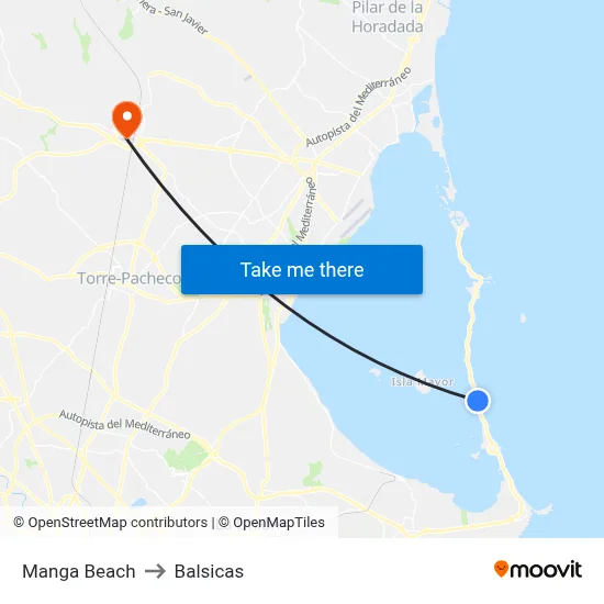 Manga Beach to Balsicas map
