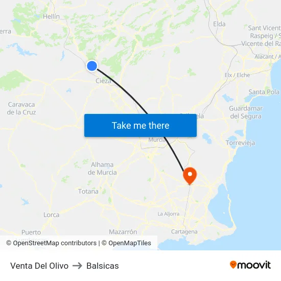 Venta Del Olivo to Balsicas map