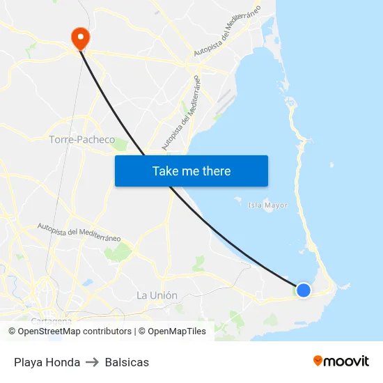 Playa Honda to Balsicas map