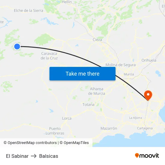 El Sabinar to Balsicas map