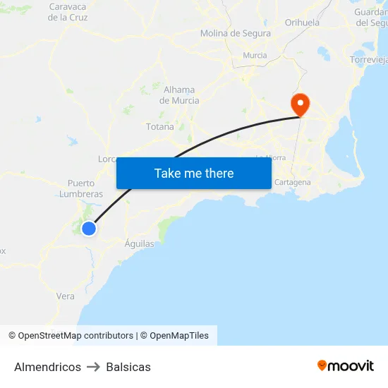 Almendricos to Balsicas map