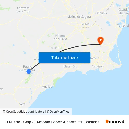 El Ruedo - Ceip J. Antonio López Alcaraz to Balsicas map