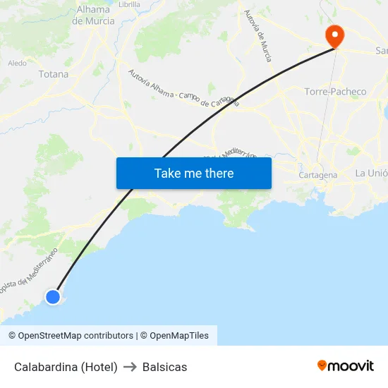 Calabardina (Hotel) to Balsicas map