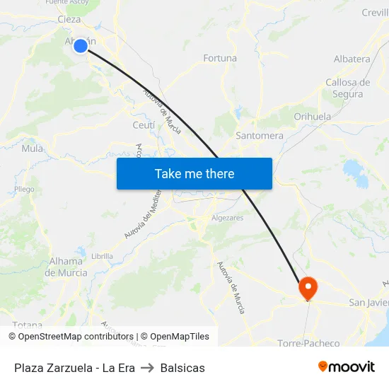 Plaza Zarzuela - La Era to Balsicas map