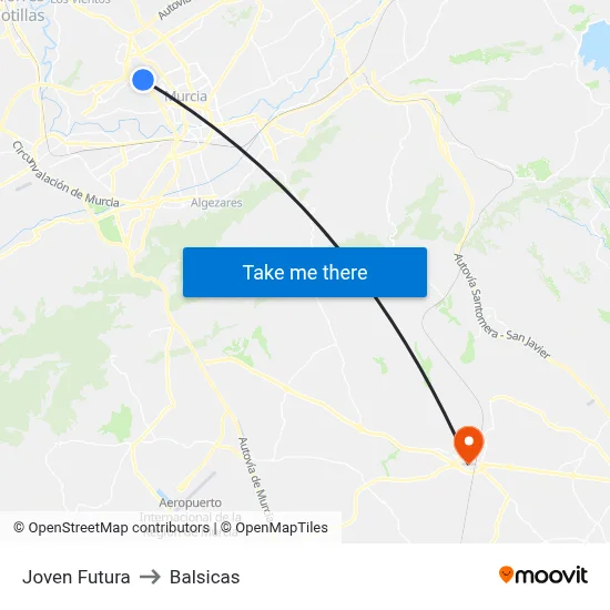 Joven Futura to Balsicas map