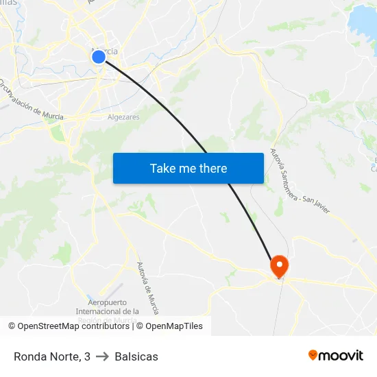 Ronda Norte, 3 to Balsicas map