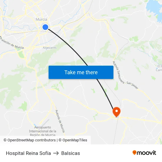 Hospital Reina Sofía to Balsicas map