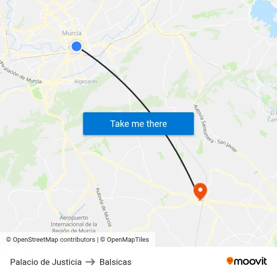 Palacio de Justicia to Balsicas map