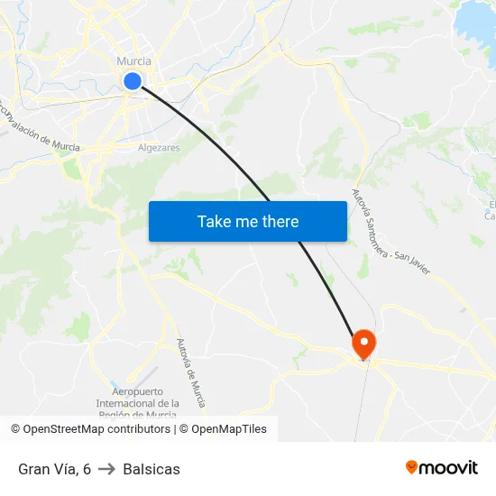 Gran Vía, 6 to Balsicas map