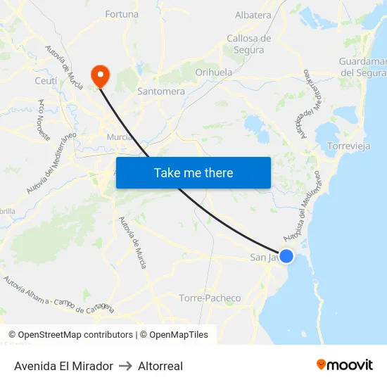 Avenida El Mirador to Altorreal map