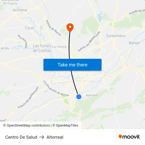 Centro De Salud to Altorreal map