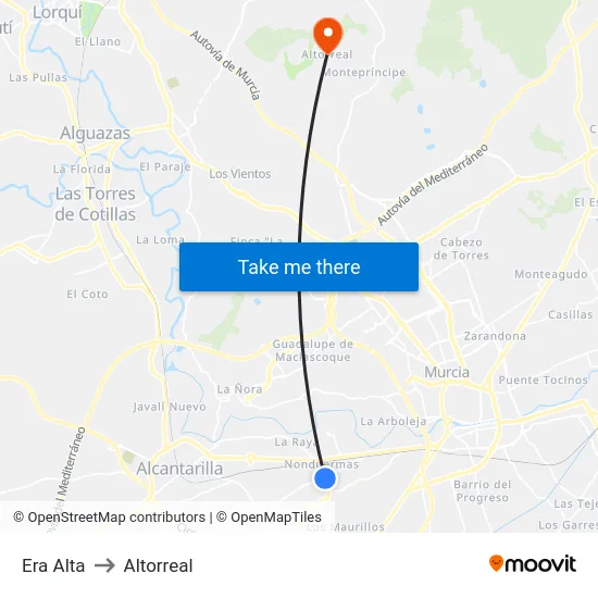 Era Alta to Altorreal map