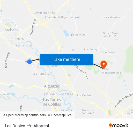 Los Duplex to Altorreal map