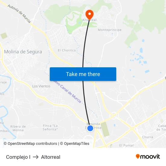 Complejo I to Altorreal map