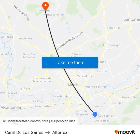 Carril De Los Garres to Altorreal map