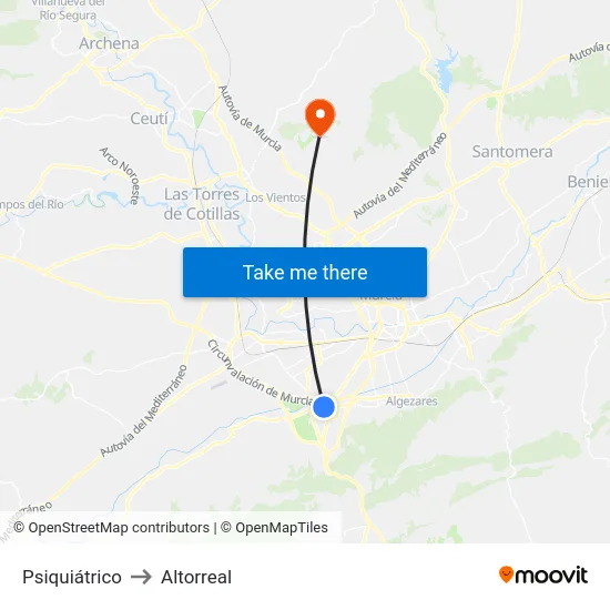 Psiquiátrico to Altorreal map
