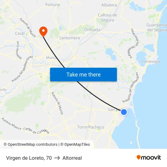 Virgen de Loreto, 70 to Altorreal map