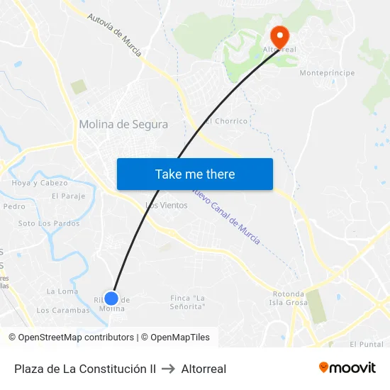 Plaza de La Constitución II to Altorreal map