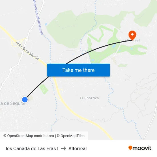 Ies Cañada de Las Eras I to Altorreal map