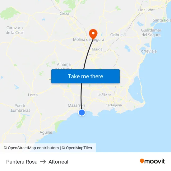 Pantera Rosa to Altorreal map