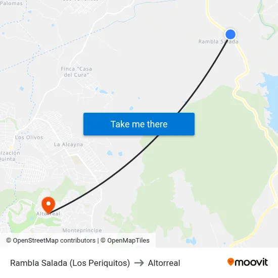 Rambla Salada (Los Periquitos) to Altorreal map
