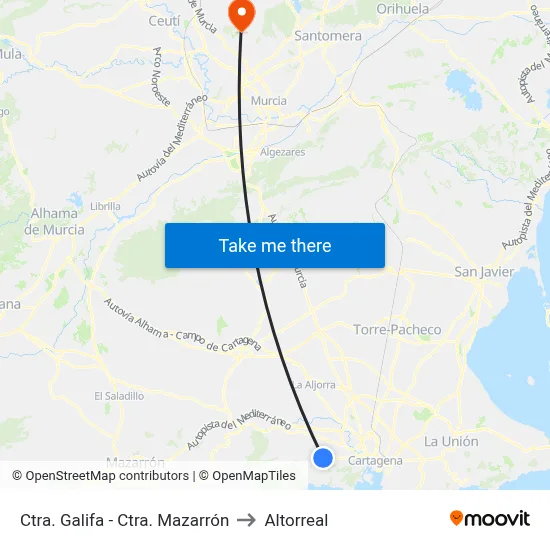 Ctra. Galifa - Ctra. Mazarrón to Altorreal map
