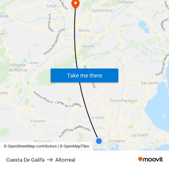 Cuesta De Galifa to Altorreal map
