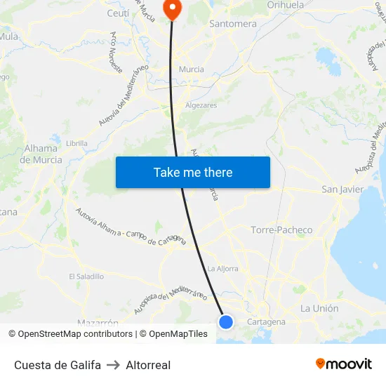 Cuesta de Galifa to Altorreal map