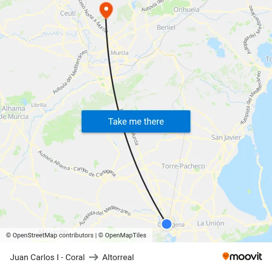 Juan Carlos I - Coral to Altorreal map
