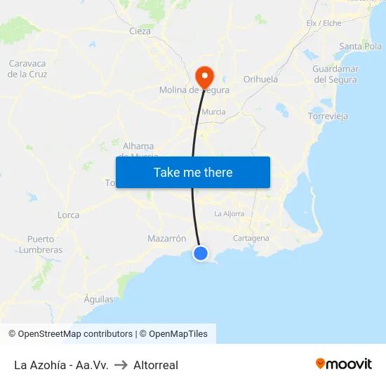 La Azohía - Aa.Vv. to Altorreal map