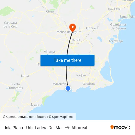 Isla Plana - Urb. Ladera Del Mar to Altorreal map