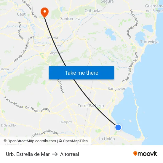 Urb. Estrella de Mar to Altorreal map