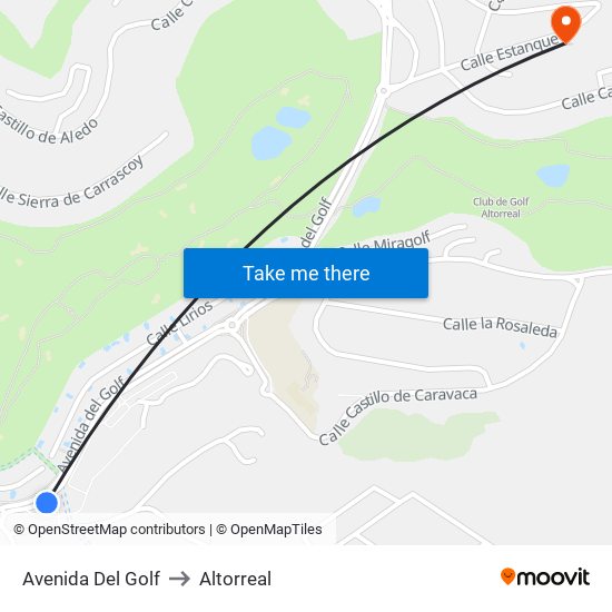 Avenida Del Golf to Altorreal map