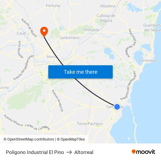 Polígono Industrial El Pino to Altorreal map