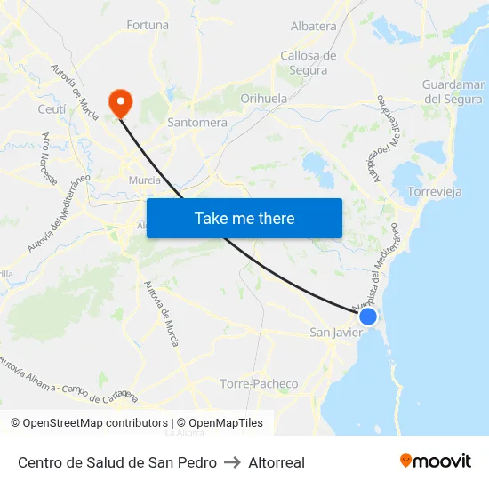 Centro de Salud de San Pedro to Altorreal map