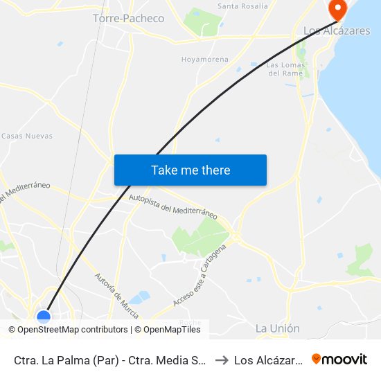 Ctra. La Palma (Par) - Ctra. Media Sala to Los Alcázares map