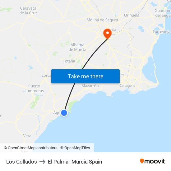 Los Collados to El Palmar Murcia Spain map