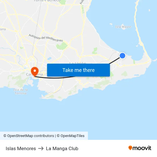 Islas Menores to La Manga Club map